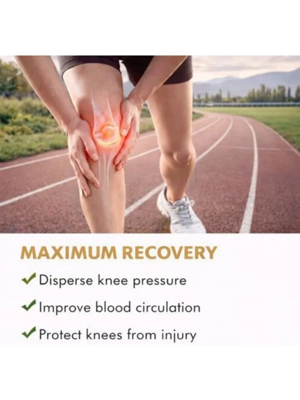 Adjustable Silicone Knee Pain Relief Straps - 2-Pack for Runners, Hikers
